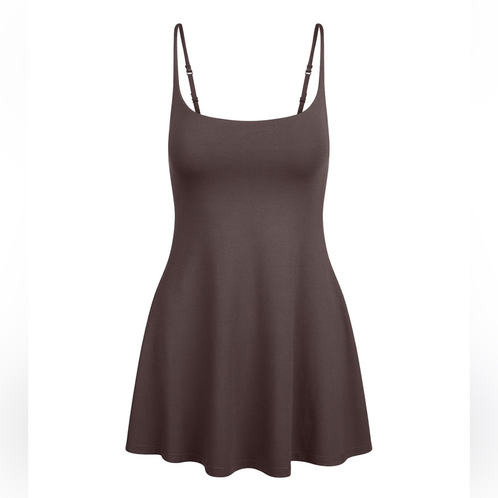 NWOT SKIMS Dark Purple Smooth Layers Mini Dress
